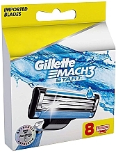 Replacement Shaving Cassettes, 8 pcs - Gillette Mach3 Start — photo N1
