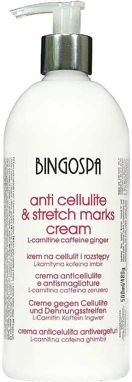 Anti-Cellulite and Stretches Cream with L-Keratin, Caffiene and Ginger - BingoSpa — photo N1