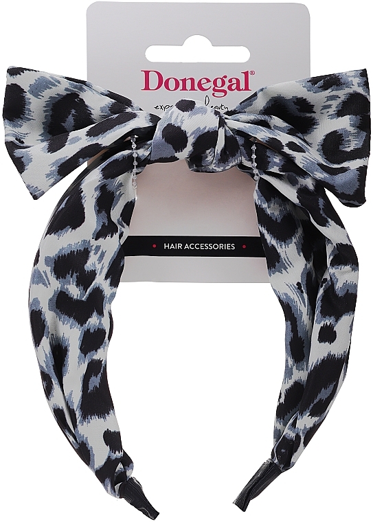 Hair Hoop FA-5644, leopard with bow - Donegal — photo N1