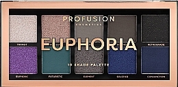 Eyeshadow Palette - Profusion Cosmetics Euphoria 10 Shades Eyeshadow Palette — photo N2