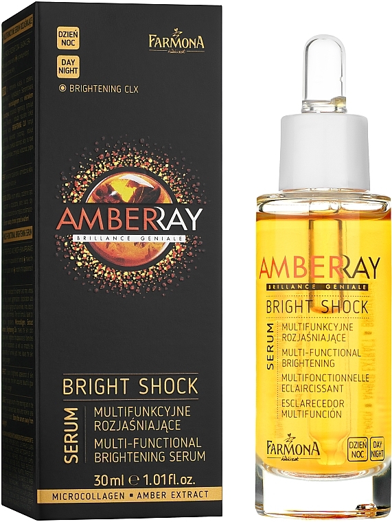 Multifunctional Amber Serum "Skin Glow" - Farmona Amberray Bright Shock Serum — photo N1