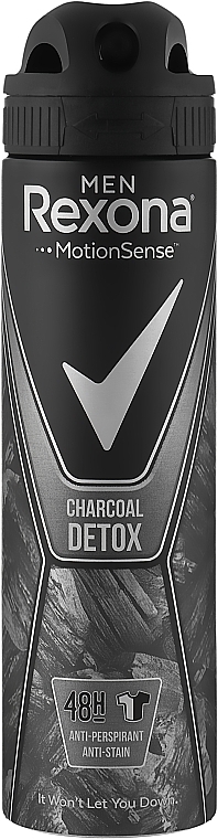 Men Antiperspirant Spray "Detox" - Rexona Motion Sense Men Charcoal Detox — photo N3