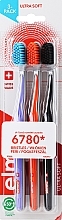 Ultra-Soft Toothbrush, orange + lilac + black - Elmex — photo N2