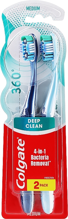 Medium Toothbrush 'Super Clean', dark blue+blue - Colgate — photo N1