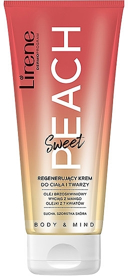 Regenerating Body & Face Cream - Lirene Sweet Peach — photo N1