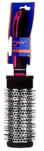 Hair Brush "Neon" Round 47mm, 63725, black with pink - Top Choice — photo N5