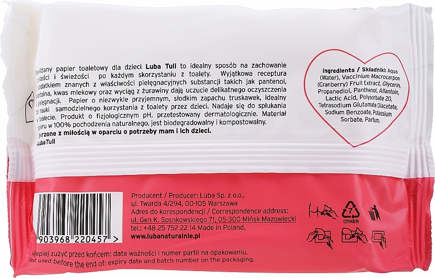 Baby Lactic Acid Wet Paper - Luba Tulli Baby Wipes — photo N2