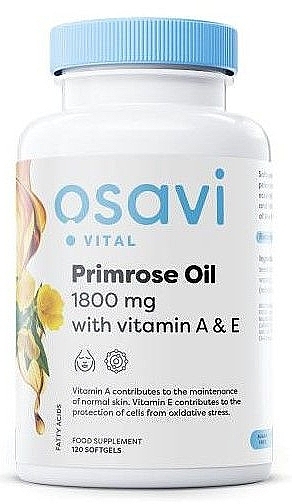 Primrose Oil Capsules with Vitamins A & E - Osavi Primrose Oil With Vitamin A & E — photo N1