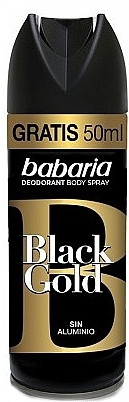 Men Deodorant-Spray - Babaria Men Black Gold Deodorant Body Spray — photo N1