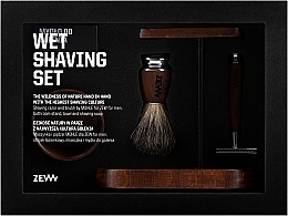 Set - Zew For Men Wet Shaving Set (soap/85ml + razor/1psc + sh/brush/1pcs + sh/cup/1pcs + sh/stand/1pcs) — photo N1