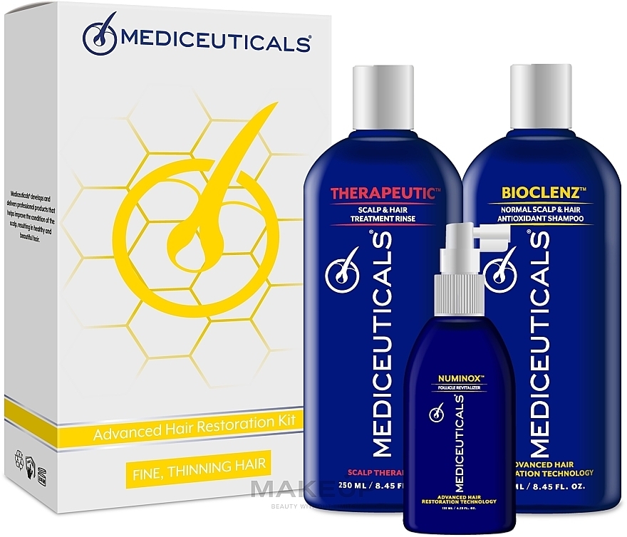 Set - Mediceuticals Advanced Hair Restoration Fine Thinning Hair For Men (shm/250ml+cond/250ml+ser/125ml) — photo N1