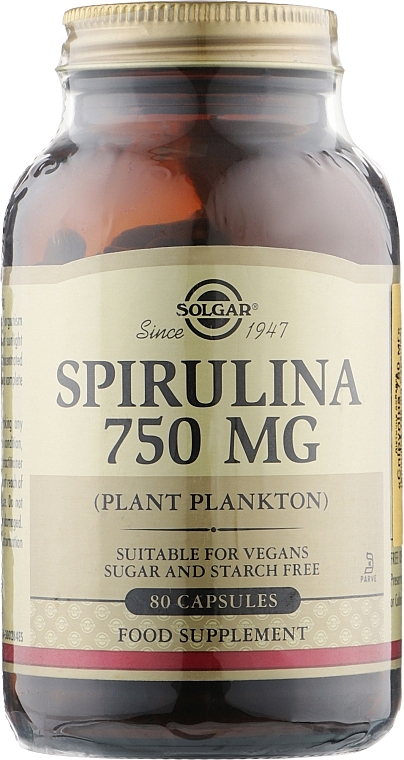 Spirulina Food Supplement, 750 mg - Solgar Spirulina Plant Plankton Food Supplement — photo N2