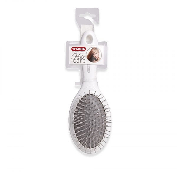 Round Massage Hair Brush, 21.3 cm, white - Titania — photo N5