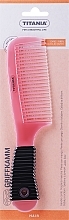 Comb with Rubber Handle, 20 cm, light pink - Titania — photo N1