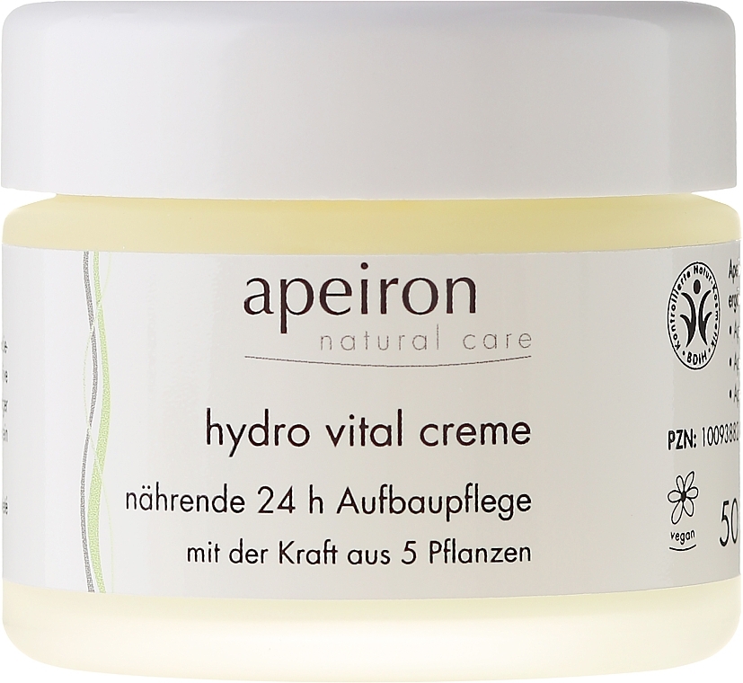 Face Cream "Nourishment and Regeneration 24 Hours" - Apeiron Hydro Vital 24h Nourishing&Regenerating Cream  — photo N8