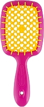 Hair Brush, pink and yellow - Janeke Small Superbrush — photo N1