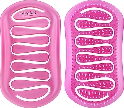 Quick Dry Compact Hair Brush, pink - Rolling Hills Compact Brush Maze — photo N2