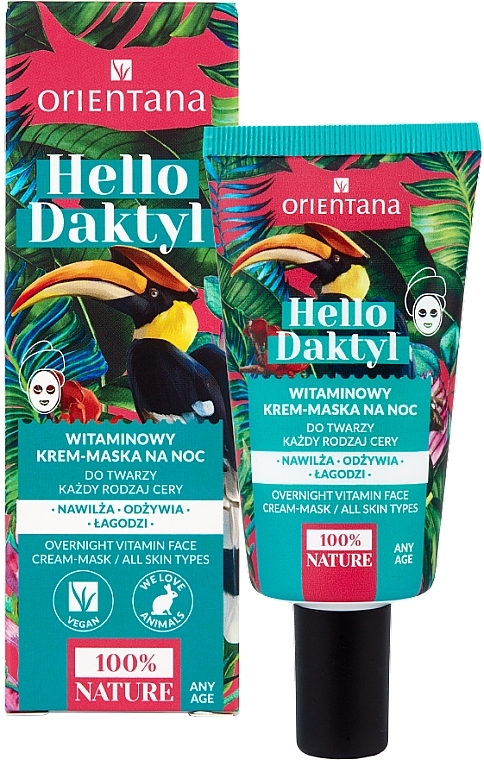 Vitamin Night Face Cream Mask - Orientana Hello Daktyl Overnight Vitamin Face Cream-Mask — photo N2