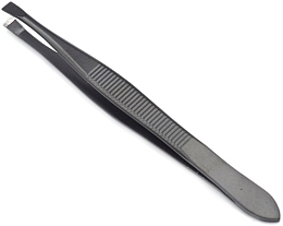 Straight Professional Tweezers P-27, black - Beauty LUXURY — photo N6