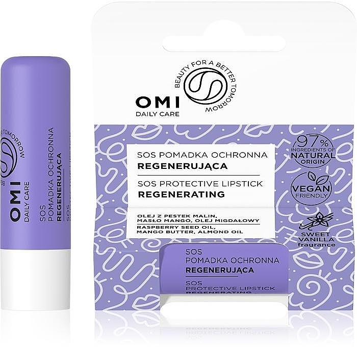 Revitalizing Lip Balm - Allvernum Omi Daily Care SOS Protective Lipstick Regeneration — photo N1