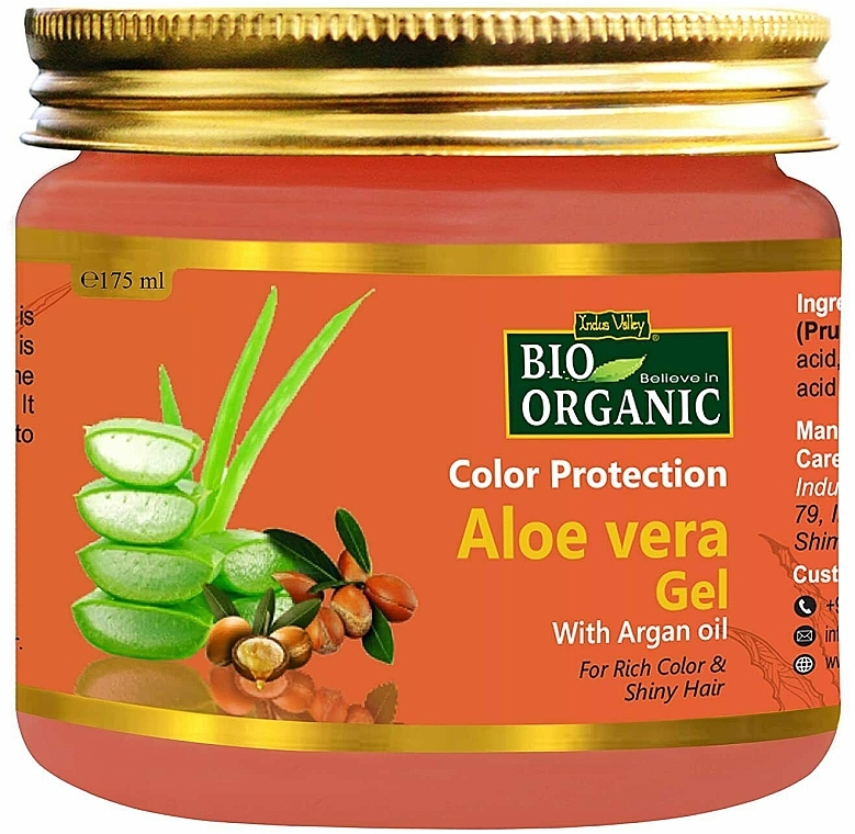 Color Protection Aloe Vera Gel - Indus Valley Bio Organic Color Protection Aloe Vera GEL With Argan Oil — photo N1