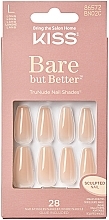 False Nail Set with Glue, L - Kiss Bare But Better Nails Nude Drama — photo N1