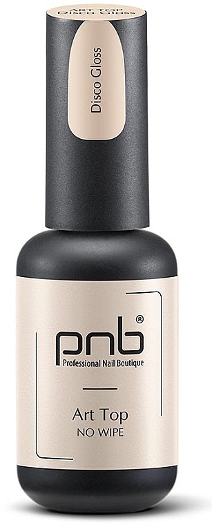Reflective No Wipe Top Coat with Holographic Mica - PNB Disco Gloss Art Top No Wipe — photo N1