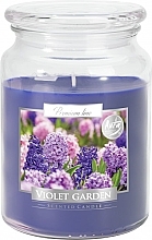 Premium Scented Candle in Jar 'Violet Garden' - Bispol Premium Line Scented Candle Violet Garden — photo N1