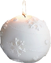 Fragrances, Perfumes, Cosmetics Decorative Candle, white ball, 10 cm - Artman Snowflake Application