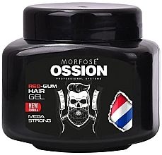 Fragrances, Perfumes, Cosmetics Hair Styling Gel - Morfose Ossion Premium Barber Line Red-Gum Hair Gel Mega Strong