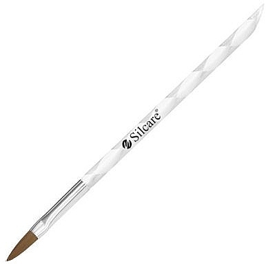 Spiral Acrylic Brush #8, white - Silcare Brush For Acrylic — photo N1