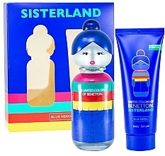 Fragrances, Perfumes, Cosmetics Benetton Sisterland Blue Neroli - Set (edt/80 ml + b/lot/75 ml)