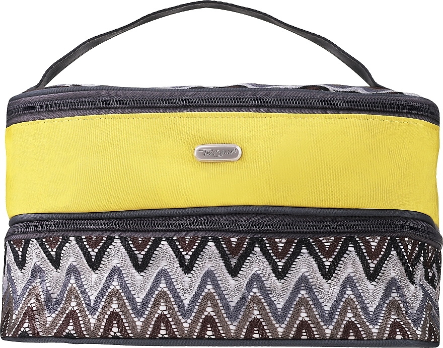 Women Toiletry Bag "ZigZags" 94019, yellow-brown - Top Choice — photo N3