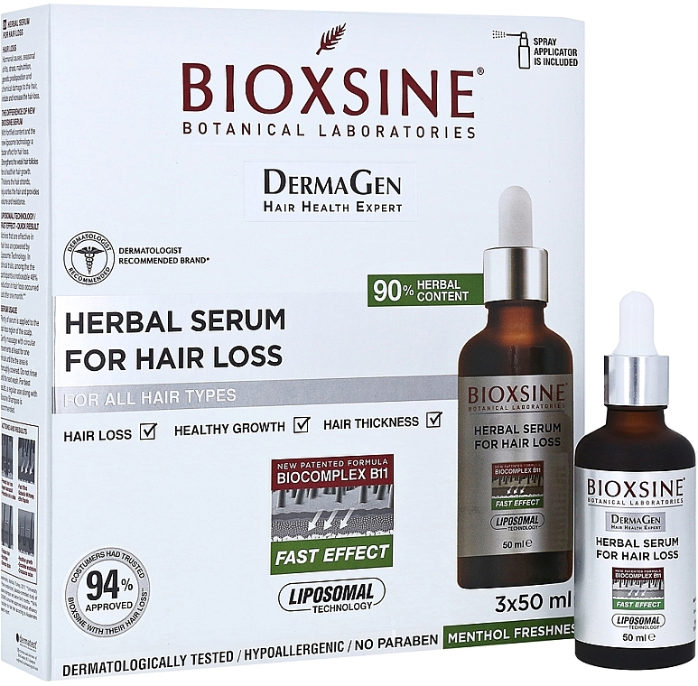 Anti Hair Loss Serum - Biota Bioxsine DermaGen Forte Herbal Serum For Hair Loss — photo N3
