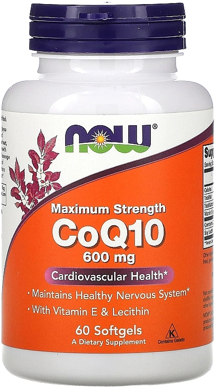Coenzyme Q10, 600mg, capsules - Now Foods CoQ10 With Vitamin E & Lecithin — photo N4