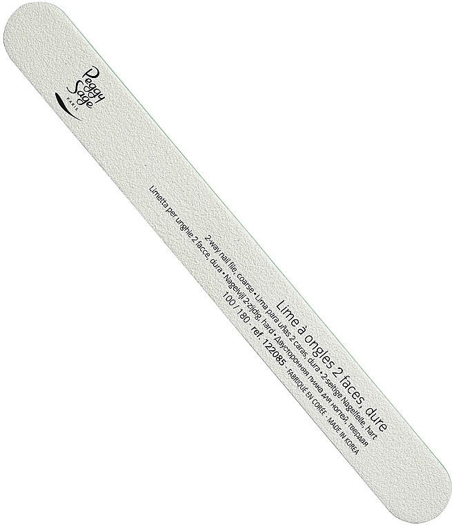 2-Side Nail File, hard, 100/180, white - Peggy Sage 2-Way Hard Nail File — photo N1