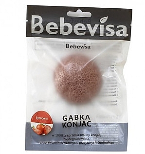 Face Wash Sponge "Lycopene" - Bebevisa Konjac Sponge — photo N1