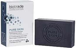 Detox Anti-Blackhead Pore Tightening Face & Body Soap - Biotrade Pure Skin Black Detox Soap Bar — photo N1