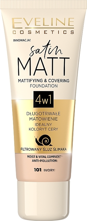 Matte Foundation - Eveline Cosmetics Satin Matt Mattifying Foundation — photo N5