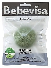 Fragrances, Perfumes, Cosmetics Oval Cleansing Sponge "Green Tea" - Bebevisa Konjac Sponge