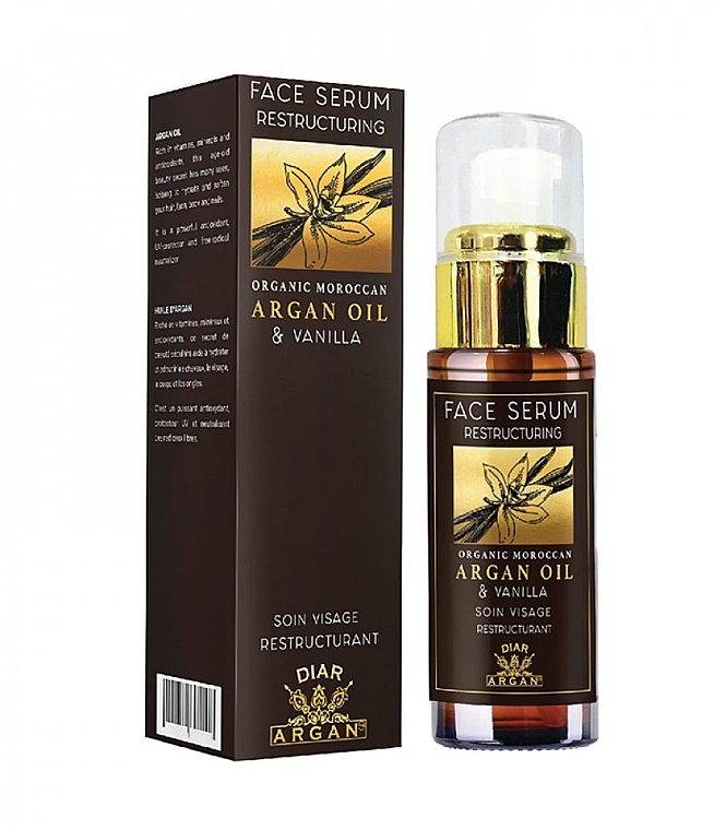 Revitalizing Face Serum 'Argan Oil & Vanilla' - Diar Argan Restructuring Face Serum With Argan Oil & Vanilla — photo N1