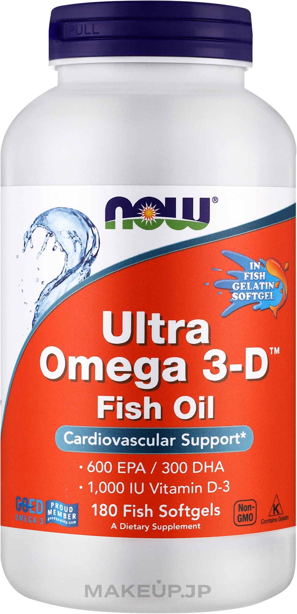 Ultra Omega 3-D - Now Foods Ultra Omega 3-D with Vitamin D-3 Fish Softgels — photo 180 szt.