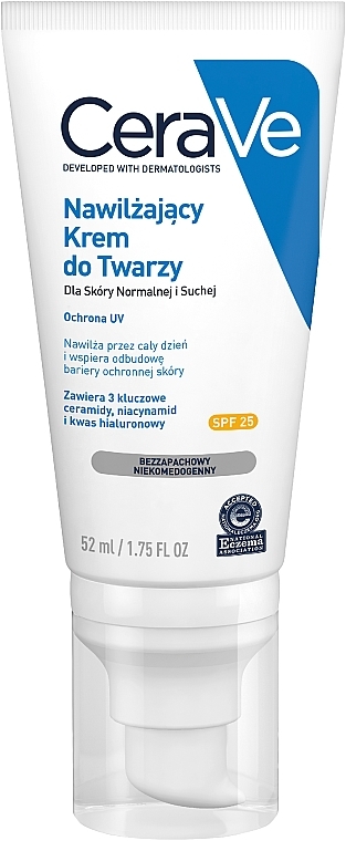 Moisturizing Day Face Cream for Normal & Dry Skin - CeraVe Facial Moisturising Cream SPF25 — photo N1