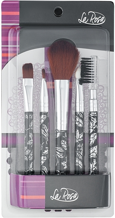 Makeup Brush Set, 5 pcs, BR-2532/1, leaves - La Rosa — photo N2