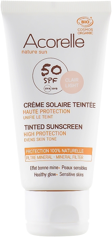Toning Face Sun Cream - Acorelle Nature Sun Cream SPF50 — photo N3
