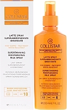 Fragrances, Perfumes, Cosmetics Tan Milk-Spray - Collistar Supertanning Moisturing Milk Spray SPF 10 water resistant