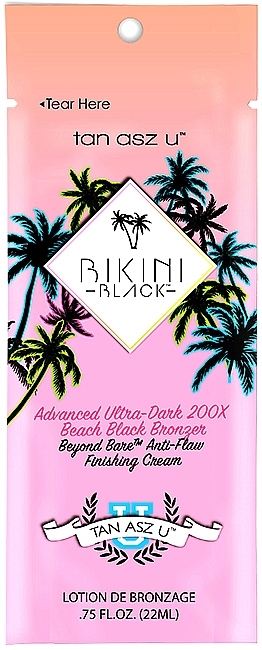 Tanning Cream with Medium Bronzants & Tropical Fruit Extracts - Tan Asz U Bikini Black Advanced Ultra-Dark 200X Beach Black Bronzer (sample) — photo N1