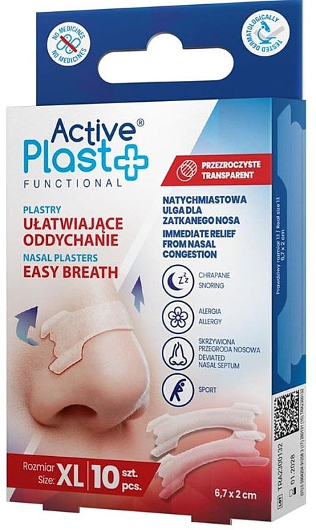 呼吸パッチ、透明 - Ntrade Active Plast Functional Easy Breath XL Nasal Plasters — photo N1