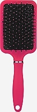 Wide Rectangular Hair Brush with Nylon Bristles & Pins, pink - Disna Pharma — photo N1