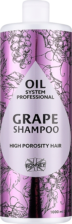 Grape Oil Shampoo for Highly Porous Hair - Ronney Professional Oil System High Porosity Hair Grape Shampoo	 — photo N1